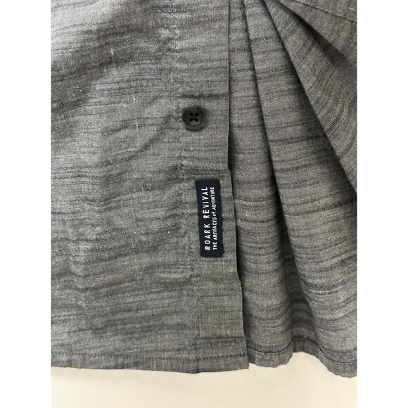 Roark Revival Shirt Mens Large Gray Short Sleeve Button Down Pocket Western USA - Picture 8 of 14